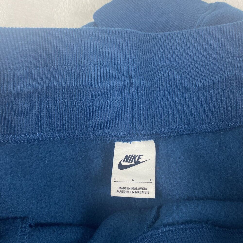 Nike Jogger Sweatpants Womens Large Blue Logo Swoosh Pockets Athletic Casual - Picture 9 of 10